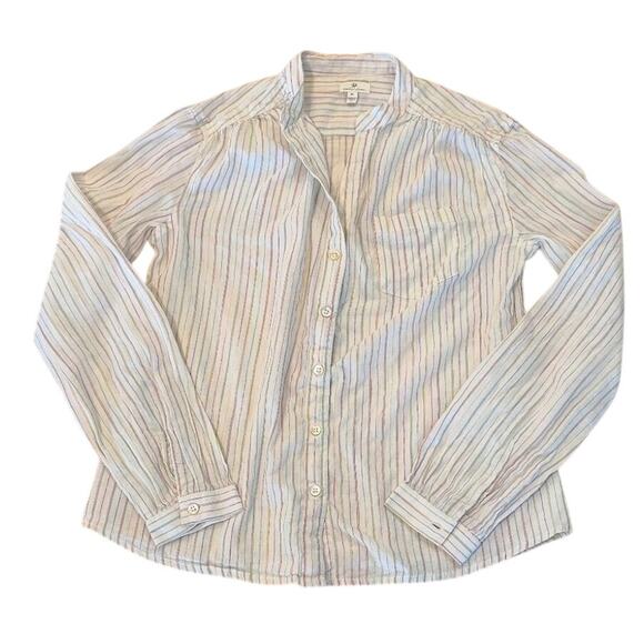 Johnny Cotton 100%‎ Cotton Button Down Striped M - Picture 1 of 4